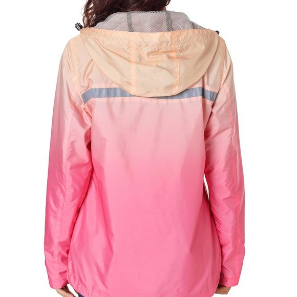 Orange Ombre Zipper Lapel Suit Blazer - Picture 2 of 6